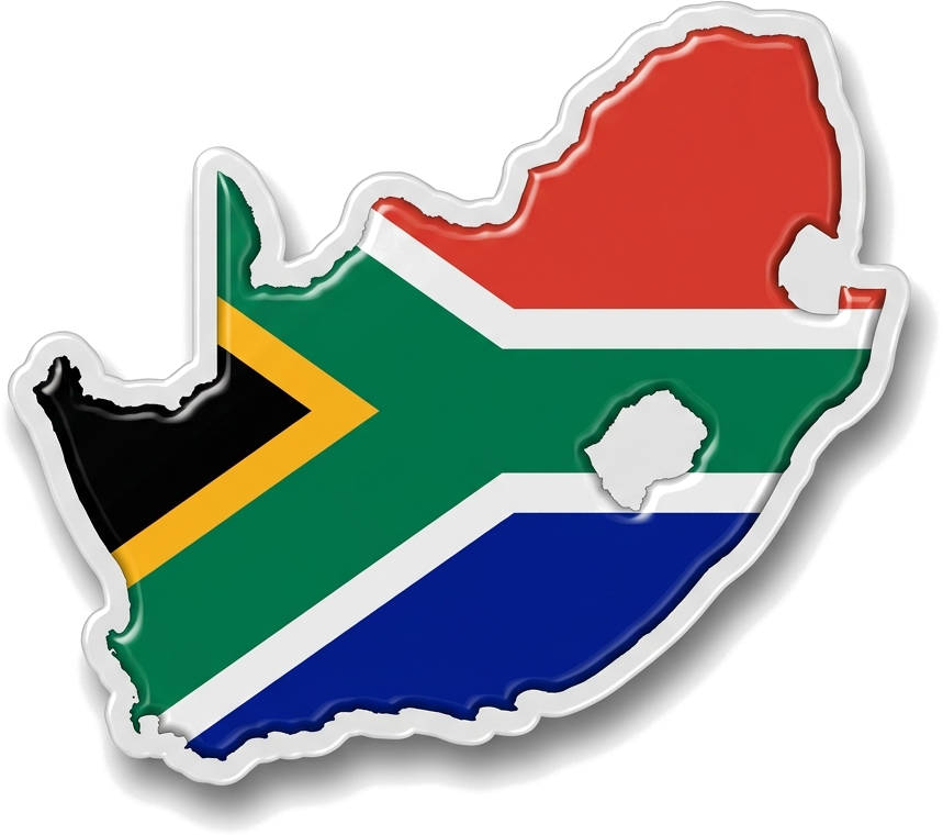 South Africa Flag Map Logo